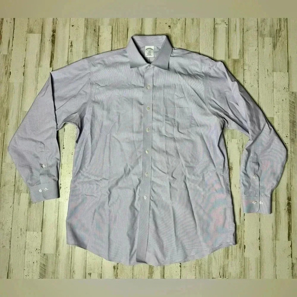 Brooks Brothers Shirt Mens 17 4/5 Button Up Long Sleeve Dress Light Purple - Picture 1 of 13